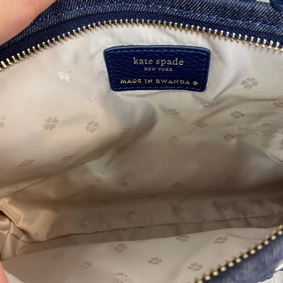 Kate Spade “On Purpose” Denim Wristlet – Floral Embroidered, NWT - Picture 5 of 11